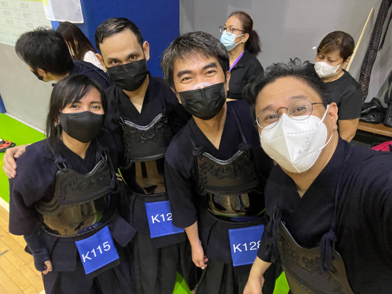 Sam with her friends from IGA Kendo Club